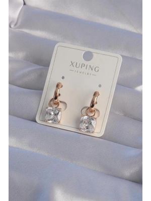 XUPİNG Rose Renk Zirkon Taşlı Halka Küpe