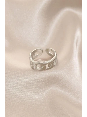 Yeni Sezon Gümüş Renk Zincir Yüzük