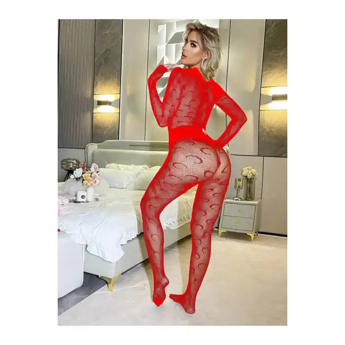 Kadın Seksi Özel Bölgesi Açık Fileli Fantezi Büük Bedenlere Uygun Utlra Esnek Vücut Çorabı..