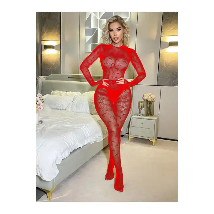 Kadın Seksi Özel Bölgesi Açık Fileli Fantezi Büük Bedenlere Uygun Utlra Esnek Vücut Çorabı..