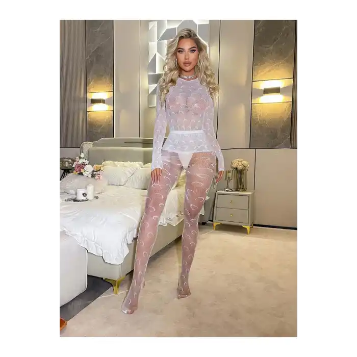 Kadın Seksi Fileli Fantezi Büük Bedenlere Uygun Utlra Esnek Vücut Çorabı..