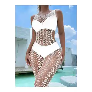 Kadın Seksi Fantazi File Çorabı Utra Esnek Büyük Beden Uygun