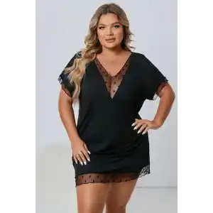 Kadın Siyah Büyük Beden Gecelik