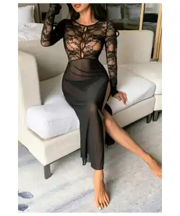 İç Çamaşırlı Çoraplı Siyah Seksi Jartiyer Takim