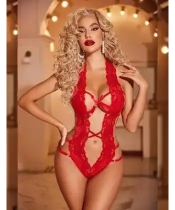 Dantelli Derin Dekolteli Seksi Body V2906