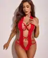 Dantelli Derin Dekolteli Seksi Body V2906
