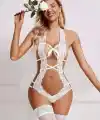 Dantelli Derin Dekolteli Seksi Body V2906