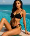 Siyah Bağcıklı Bikini Takımı V5100
