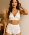 Yüksek Bel Şortlu Bralet Takım V1700