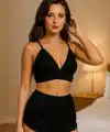 Yüksek Bel Şortlu Bralet Takım V1700