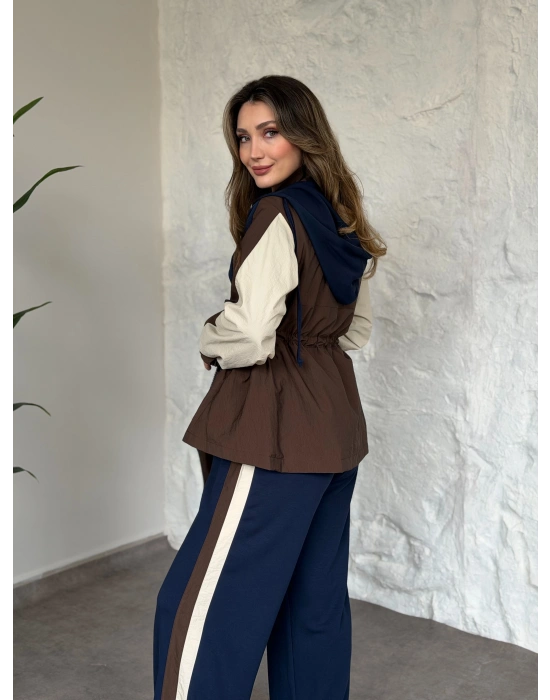 Paraşüt kumaş garnili takım lacivert