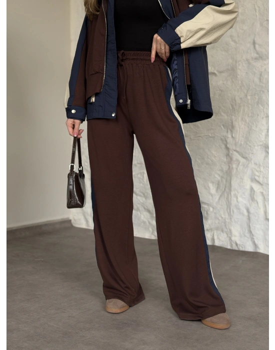 Paraşüt kumaş garnili takım kahve