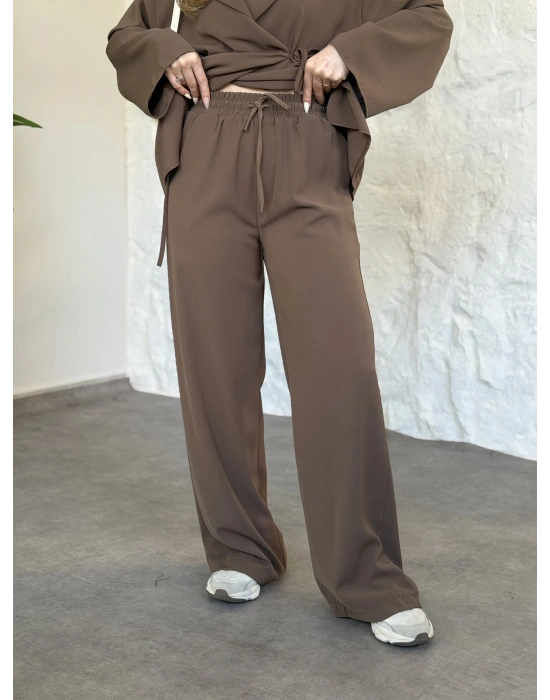 Premium viskon keten yandan bağlamalı takım vizon