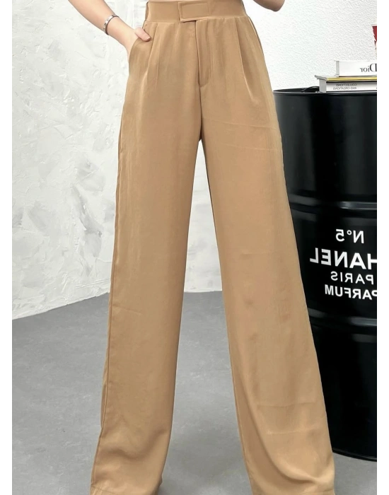 Beli lastikli cırtlı zr model pantolon Camel