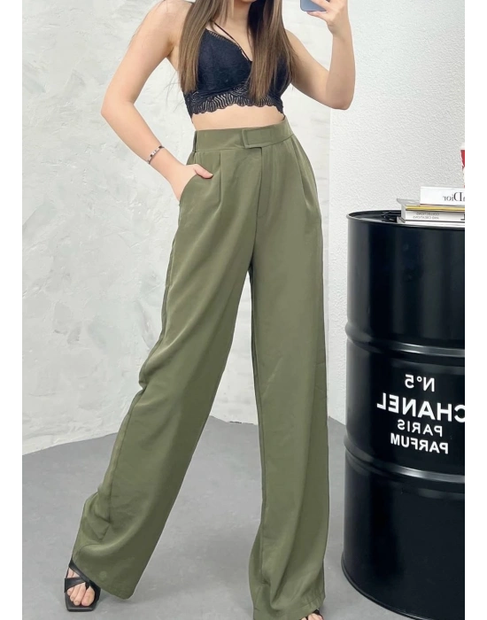 Beli lastikli cırtlı zr model pantolon Haki