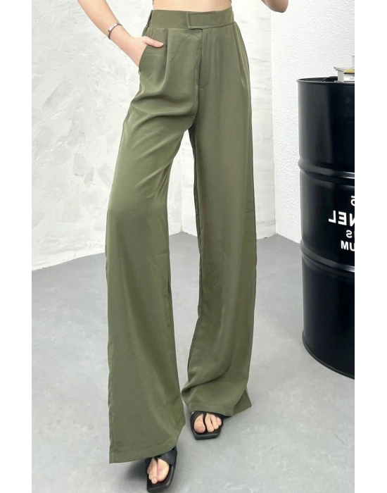 Beli lastikli cırtlı zr model pantolon Haki