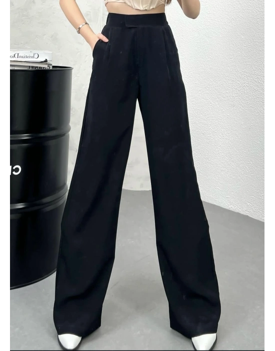 Beli lastikli cırtlı zr model pantolon siyah