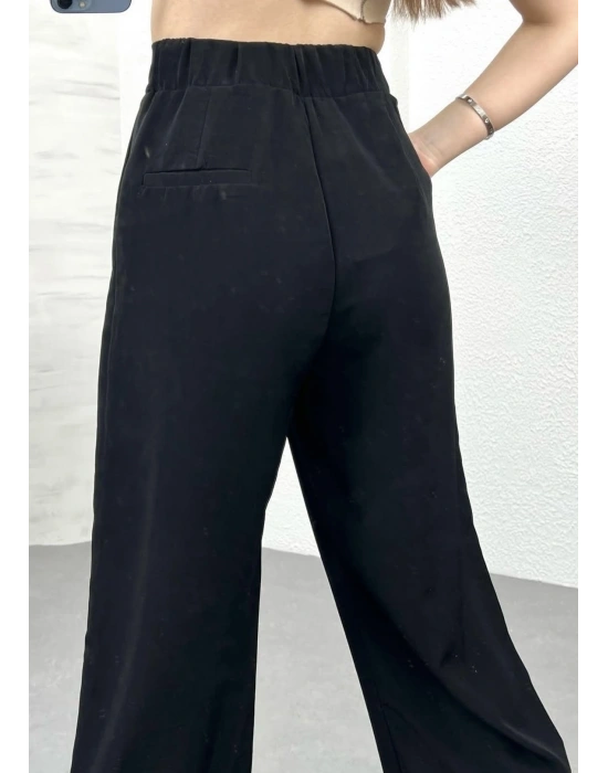 Beli lastikli cırtlı zr model pantolon siyah