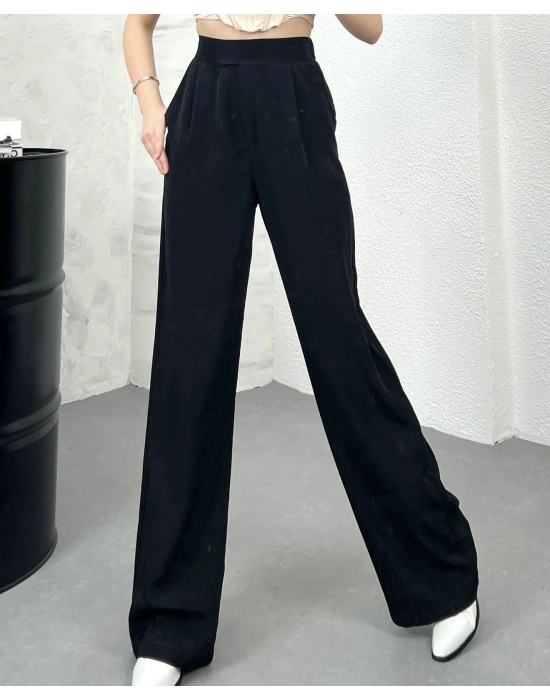 Beli lastikli cırtlı zr model pantolon siyah