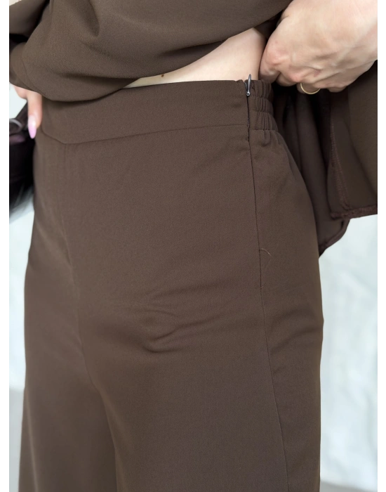 Bel toka detaylı latina takım açık kahverengi