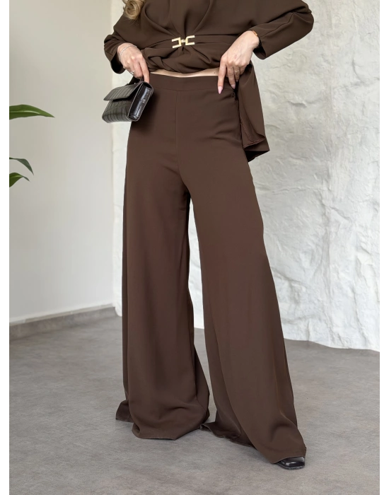 Bel toka detaylı latina takım açık kahverengi