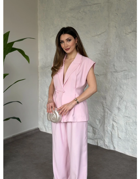 Diagonel kumaş ikili takım pudra