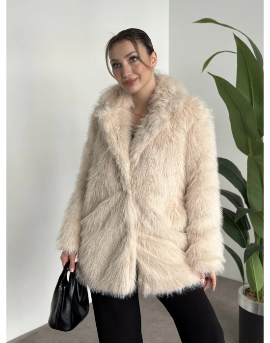 Ara boy cepli kürk kaban krem