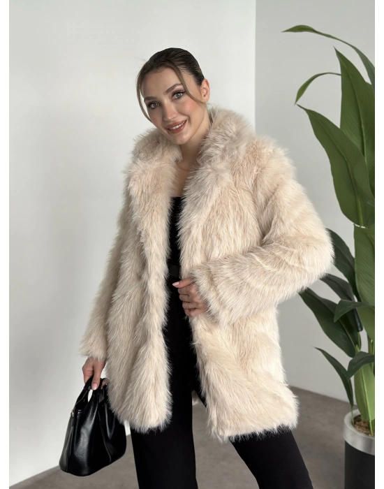 Ara boy cepli kürk kaban krem