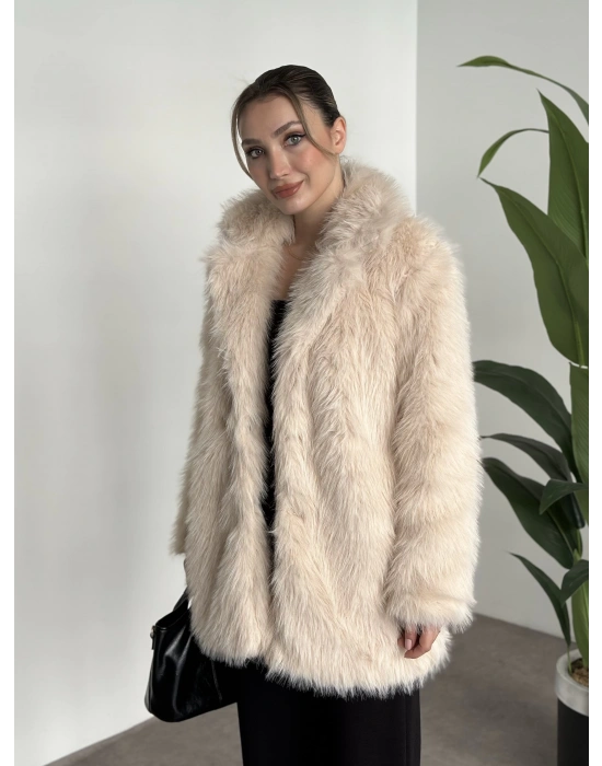 Ara boy cepli kürk kaban krem