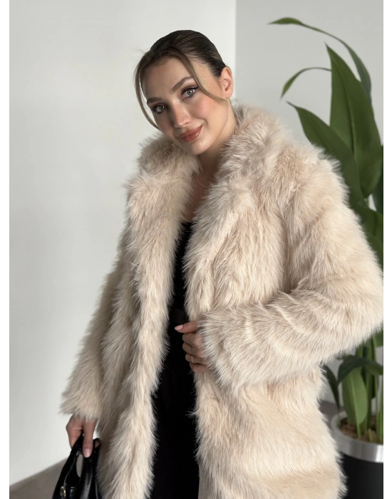 Ara boy cepli kürk kaban krem