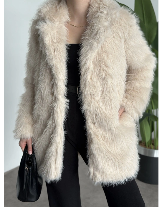 Ara boy cepli kürk kaban krem