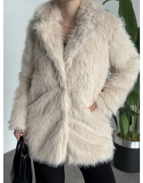 Ara boy cepli kürk kaban krem