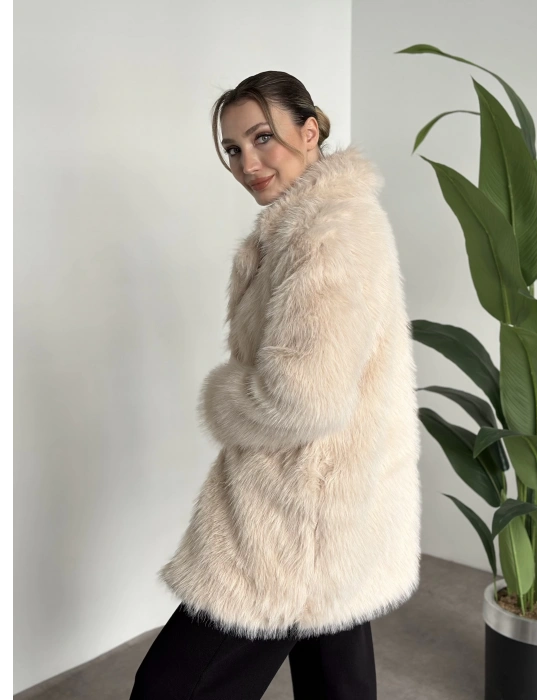 Ara boy cepli kürk kaban krem