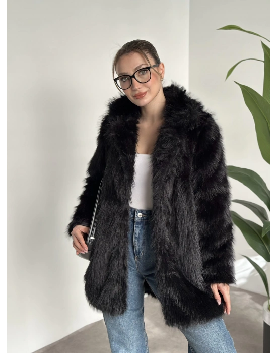 Ara boy cepli kürk kaban siyah