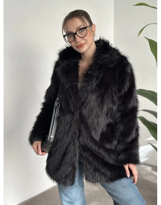 Ara boy cepli kürk kaban siyah