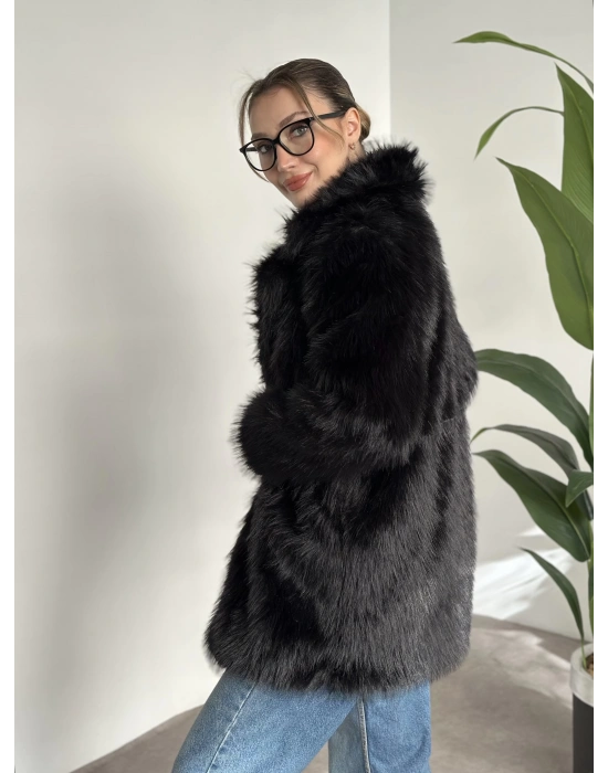 Ara boy cepli kürk kaban siyah