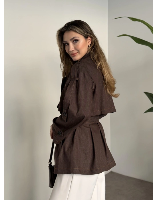 Ara boy denim trençkot kahve