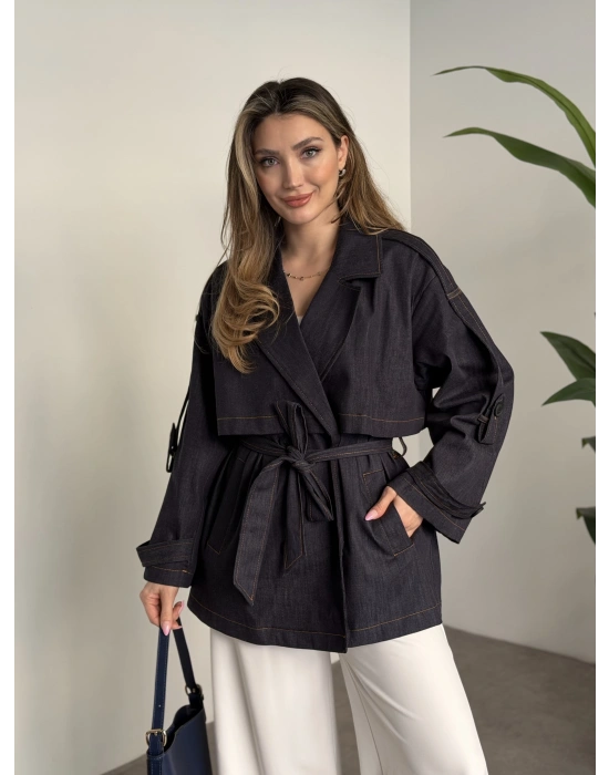 Ara boy denim trençkot mavi