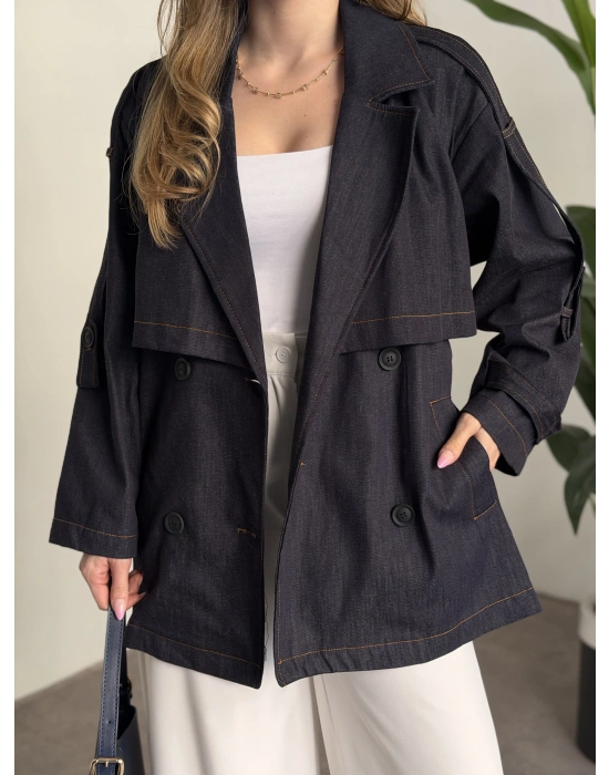 Ara boy denim trençkot mavi