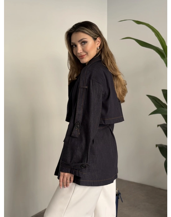 Ara boy denim trençkot mavi