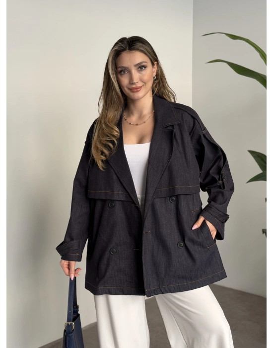 Ara boy denim trençkot mavi