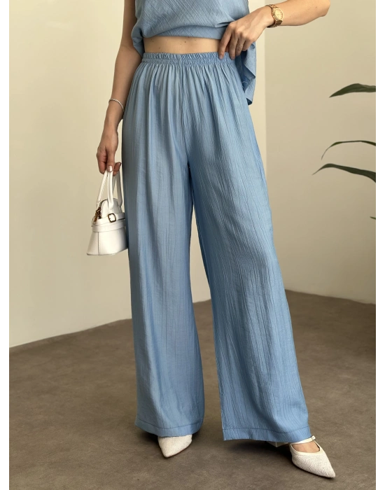 Askısı ayarlanabilir tensel kumaş takım bebek mavisi