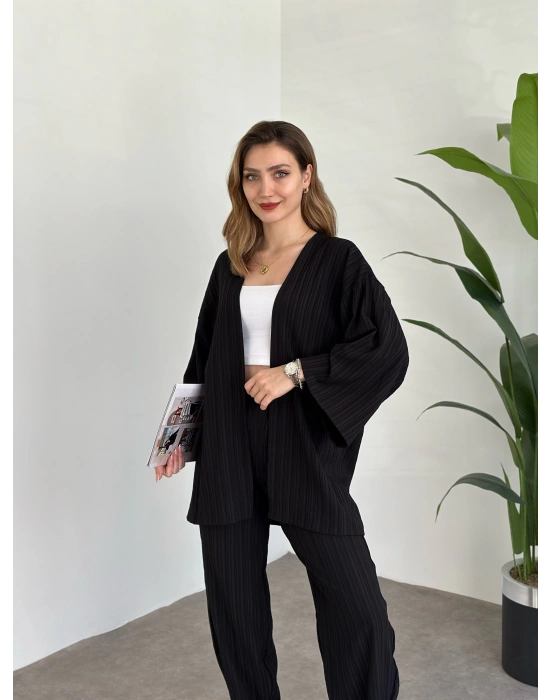 İkili Bol Kesim Takım Siyah