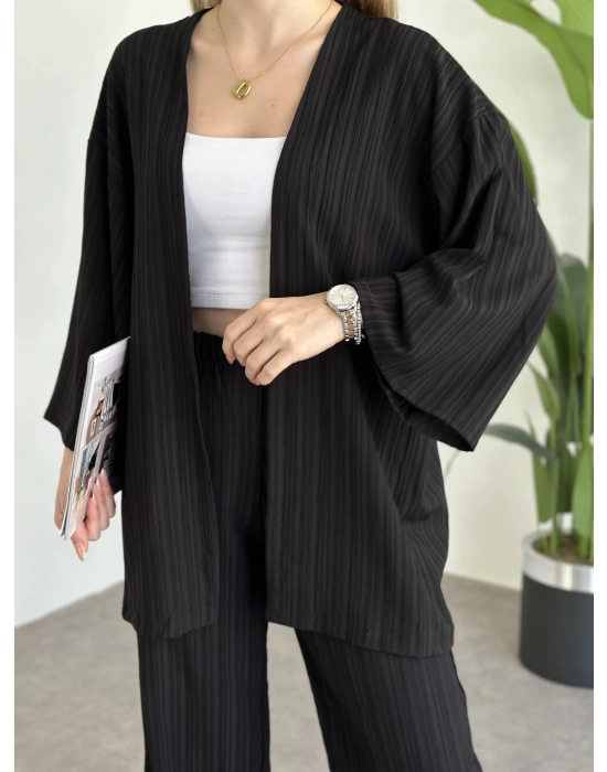 İkili Bol Kesim Takım Siyah