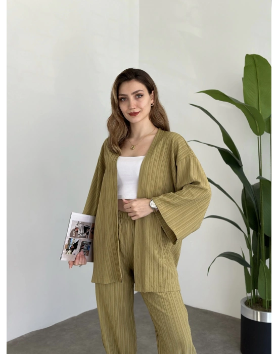 İkili Bol Kesim Takım Yağ Yeşili