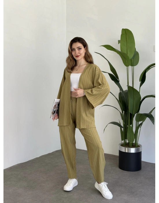 İkili Bol Kesim Takım Yağ Yeşili