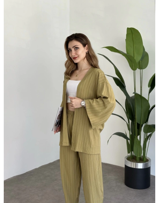 İkili Bol Kesim Takım Yağ Yeşili