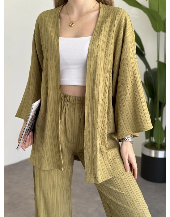 İkili Bol Kesim Takım Yağ Yeşili