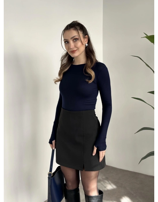 Zr parmak geçirmeli modal kumaş body lacivert