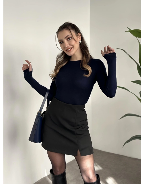 Zr parmak geçirmeli modal kumaş body lacivert